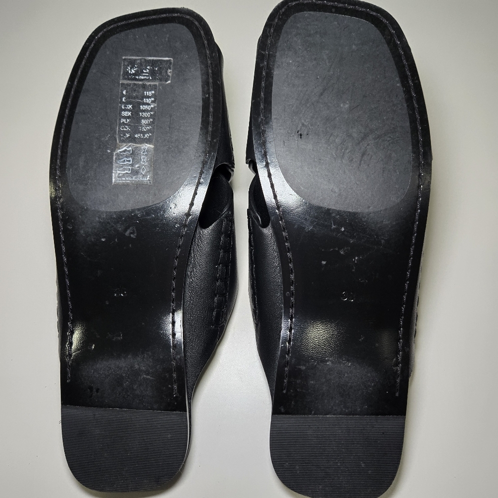 COS Womens Crossover Leather‎ Sandal Size 7.5 Black Slides Minimalist Staple - Picture 8 of 11